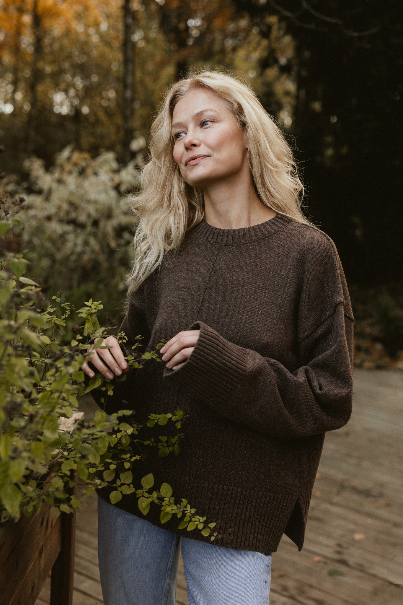 SILK&STORM sweter z jedwabiem milk chocolate