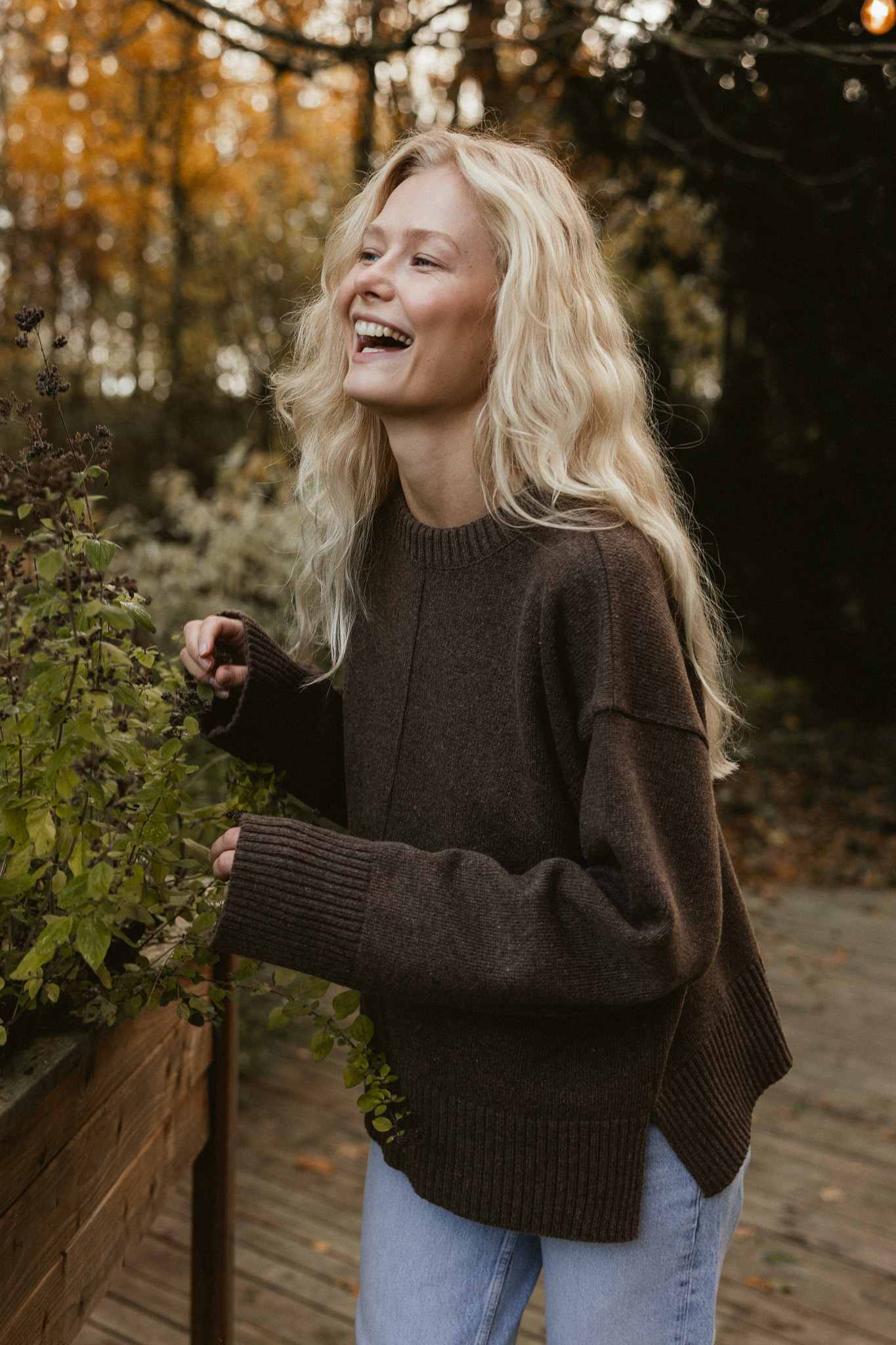 SILK&STORM sweter z jedwabiem milk chocolate