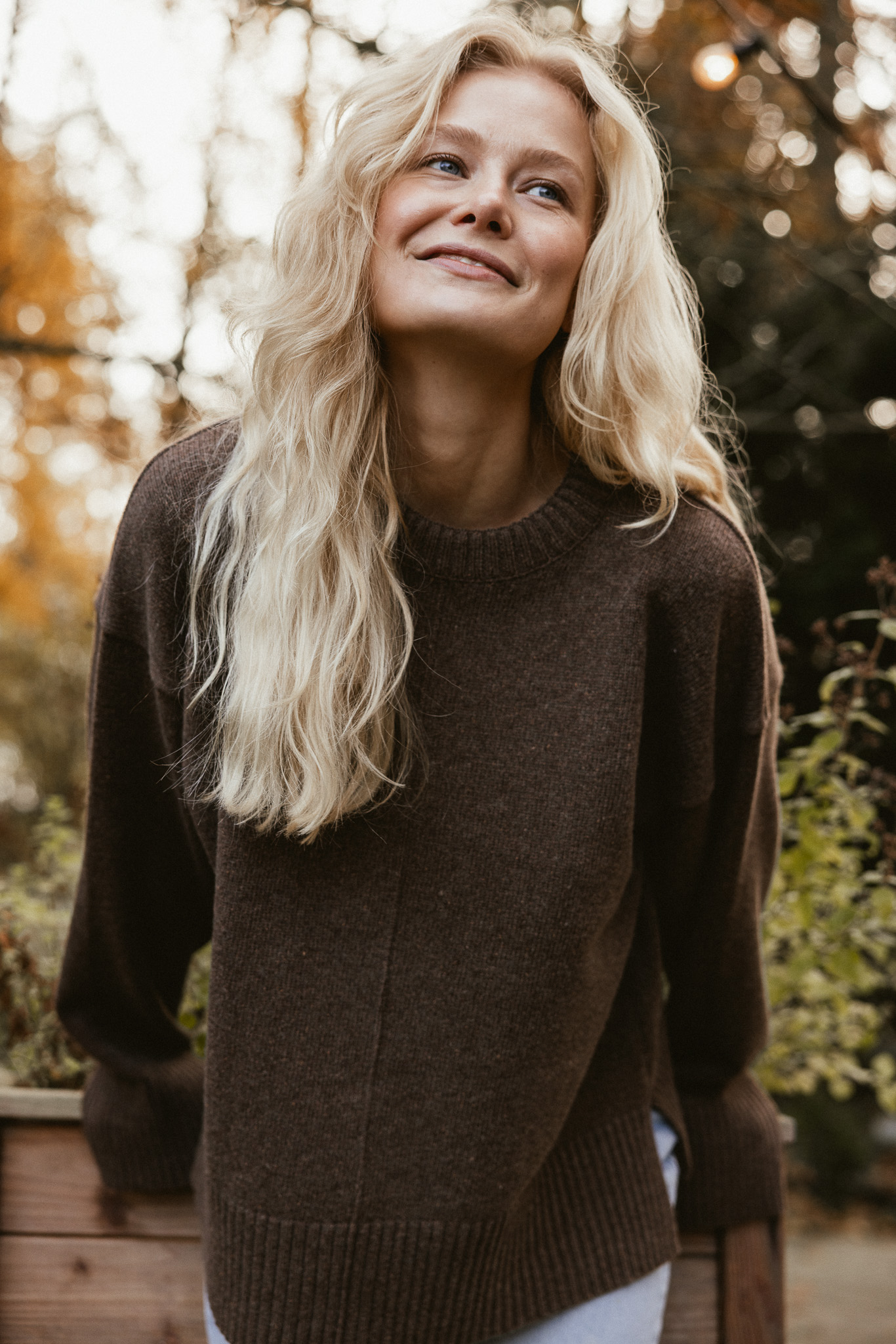 SILK&STORM sweter z jedwabiem milk chocolate