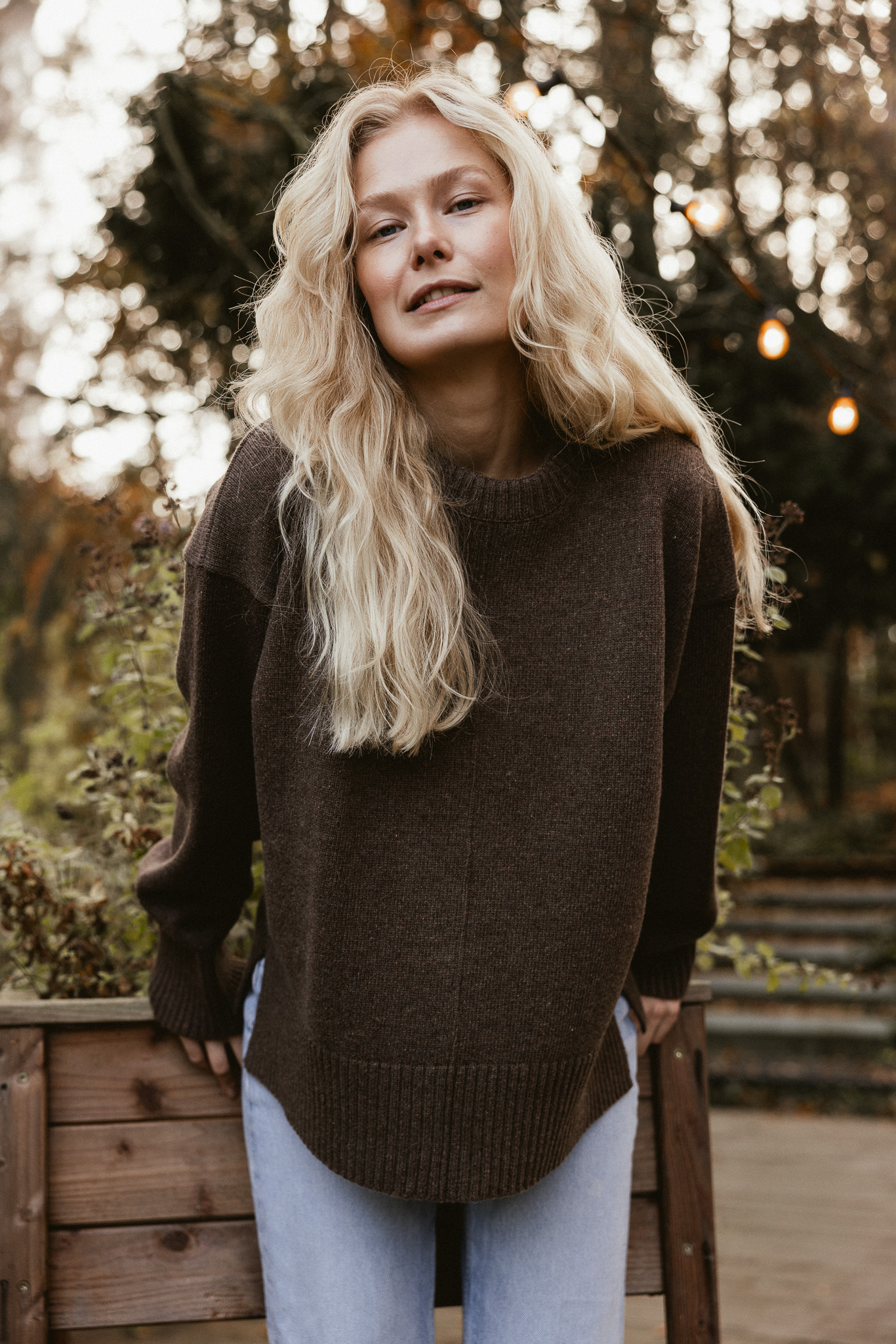 SILK&STORM sweter z jedwabiem milk chocolate