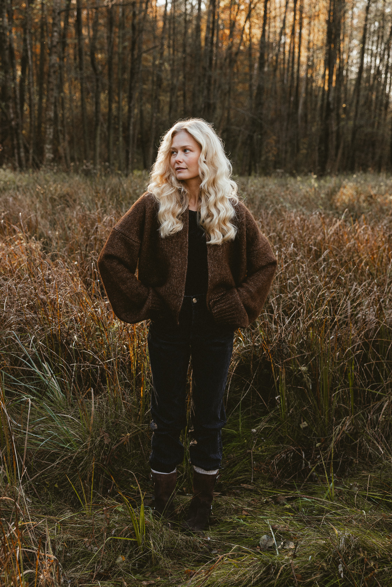 SOFT HORIZON kardigan z alpaki warm cocoa