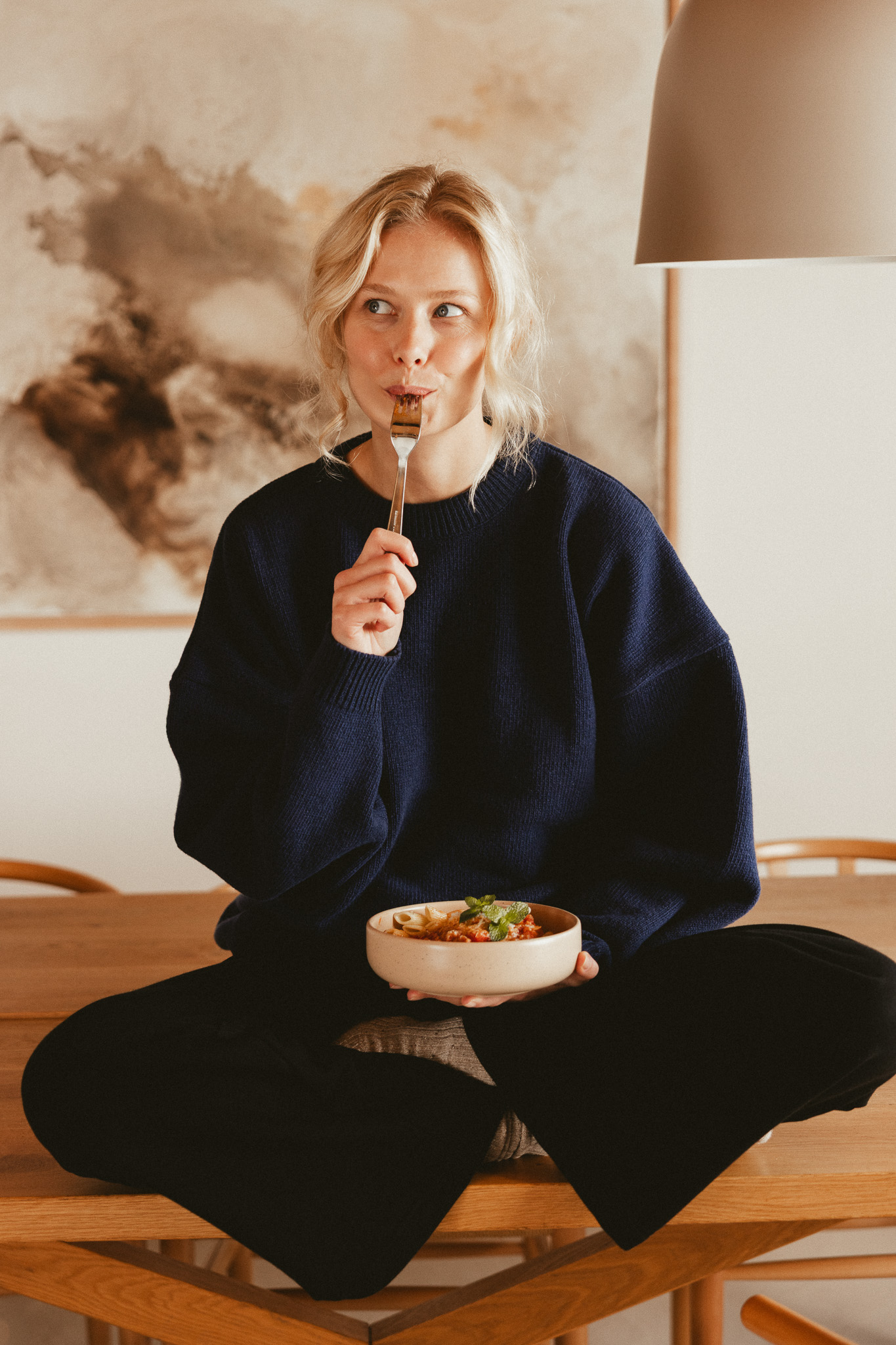 PÓŁNOC sweter z kaszmirem evening blue