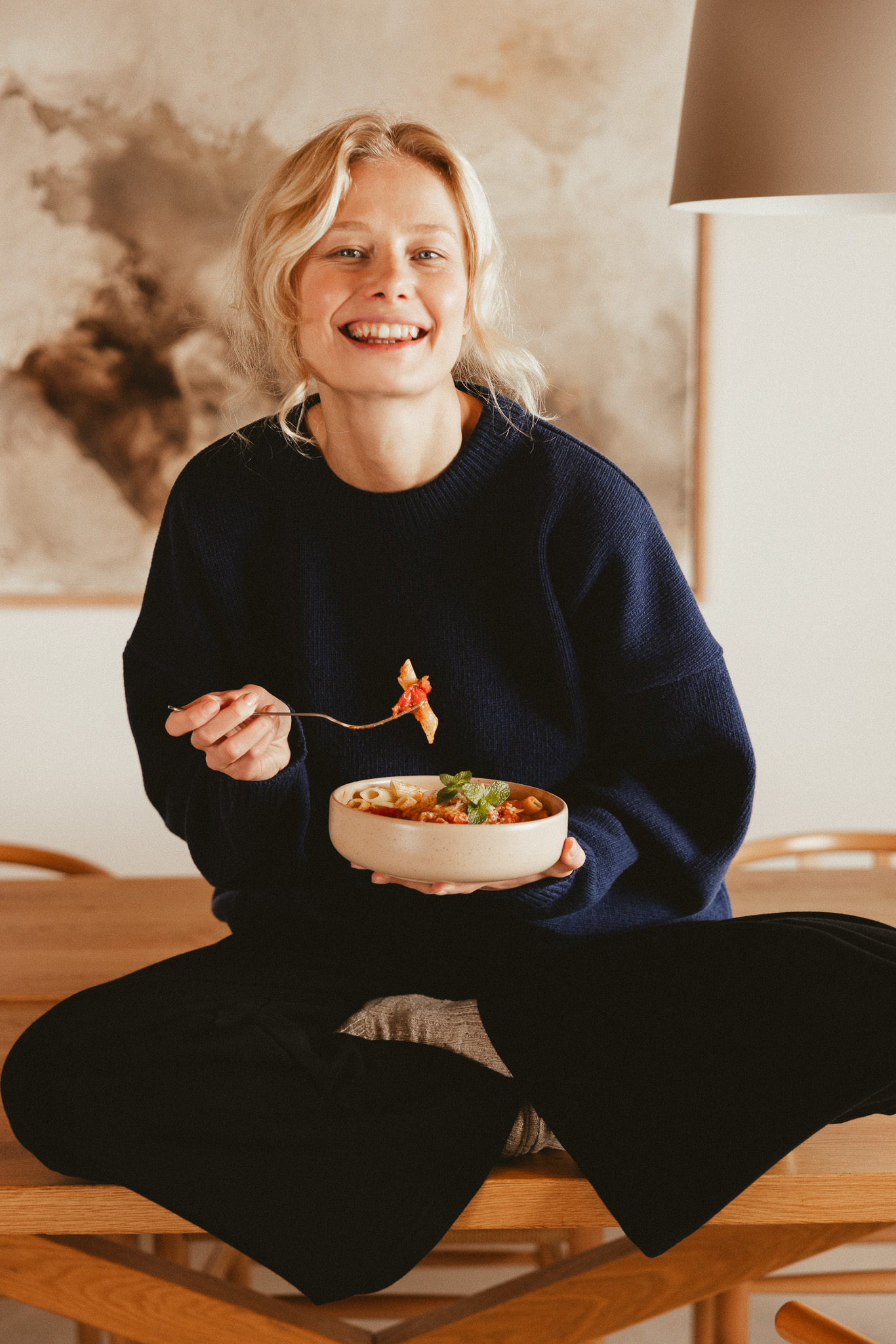 PÓŁNOC sweter z kaszmirem evening blue