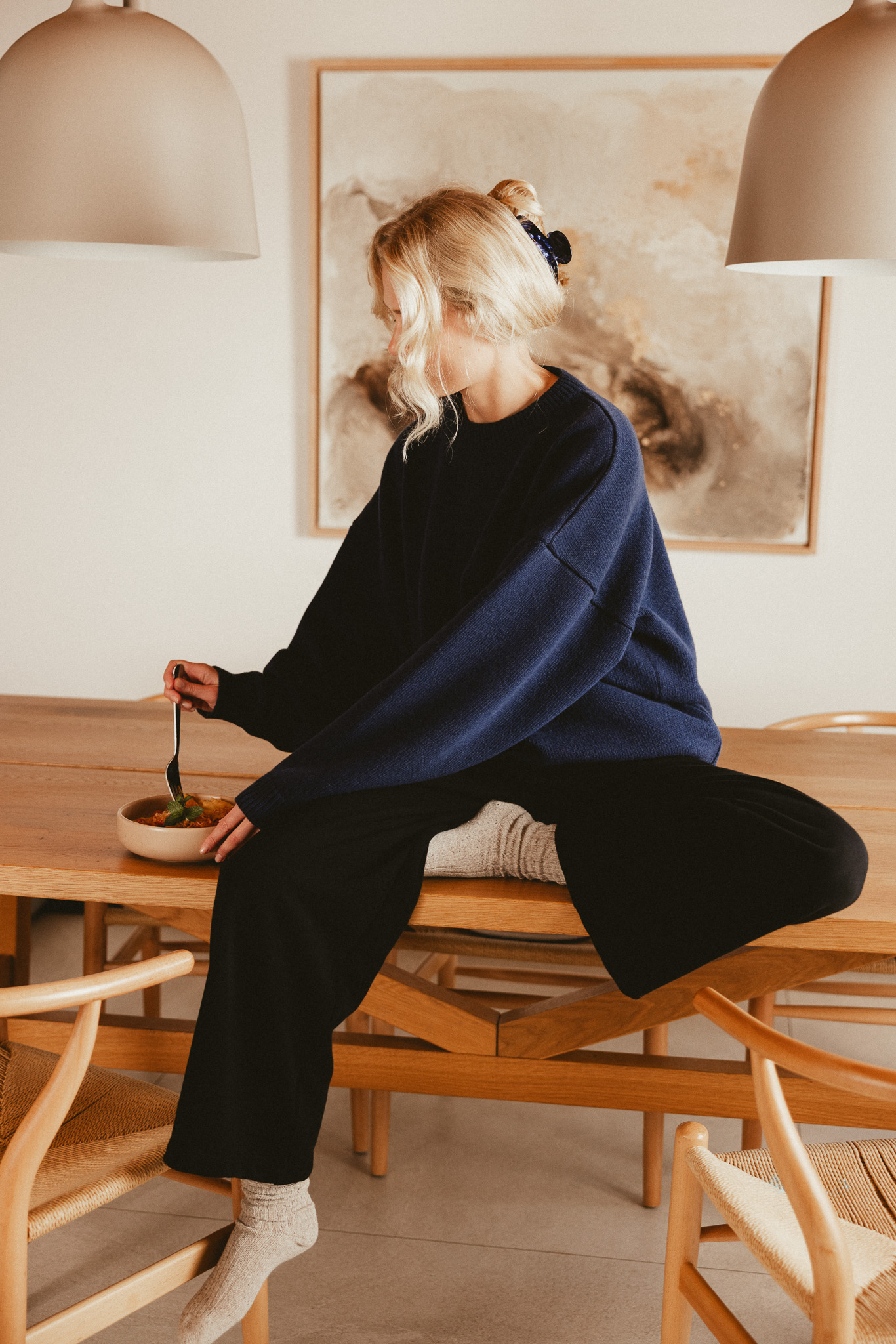 PÓŁNOC sweter z kaszmirem evening blue