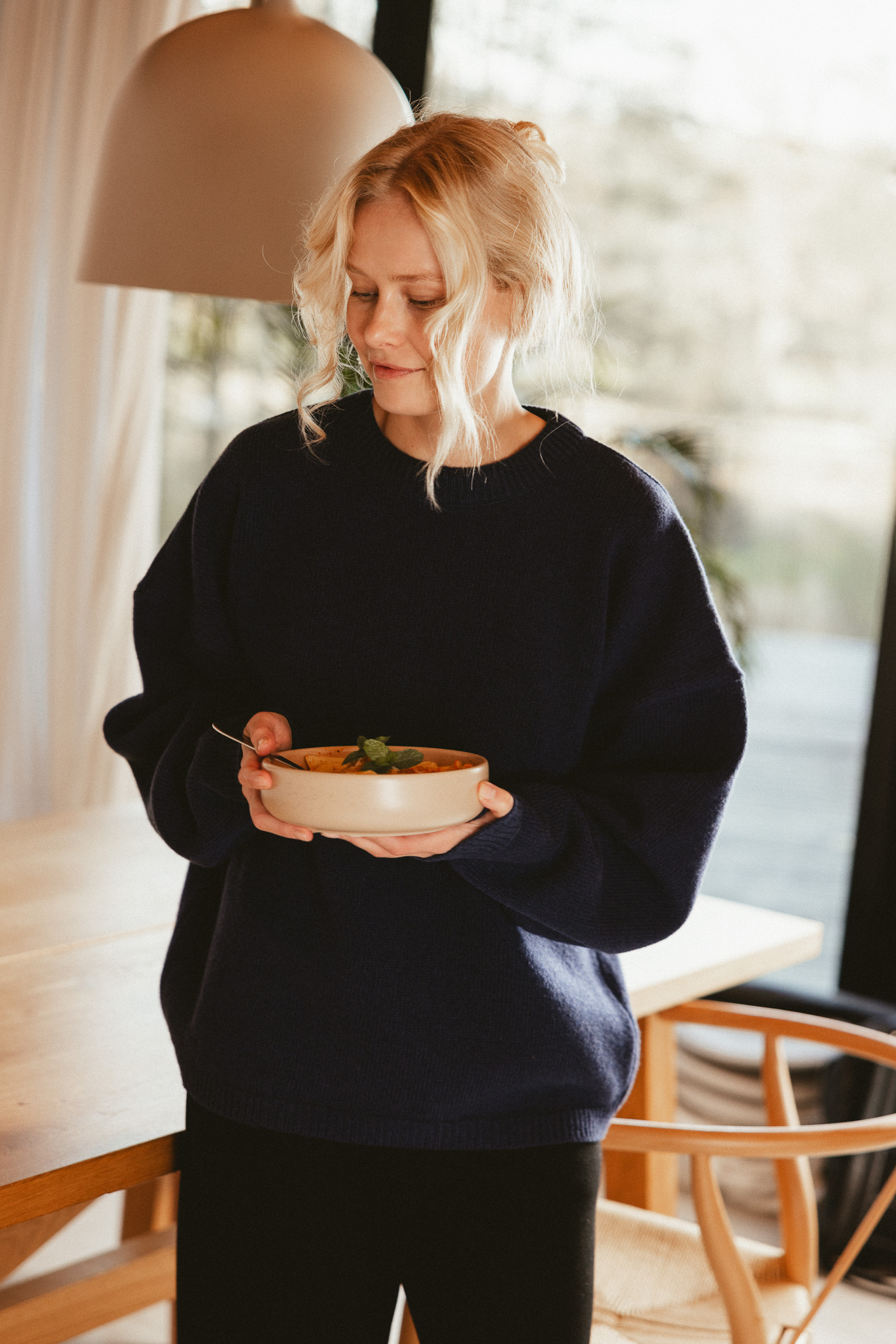 PÓŁNOC sweter z kaszmirem evening blue