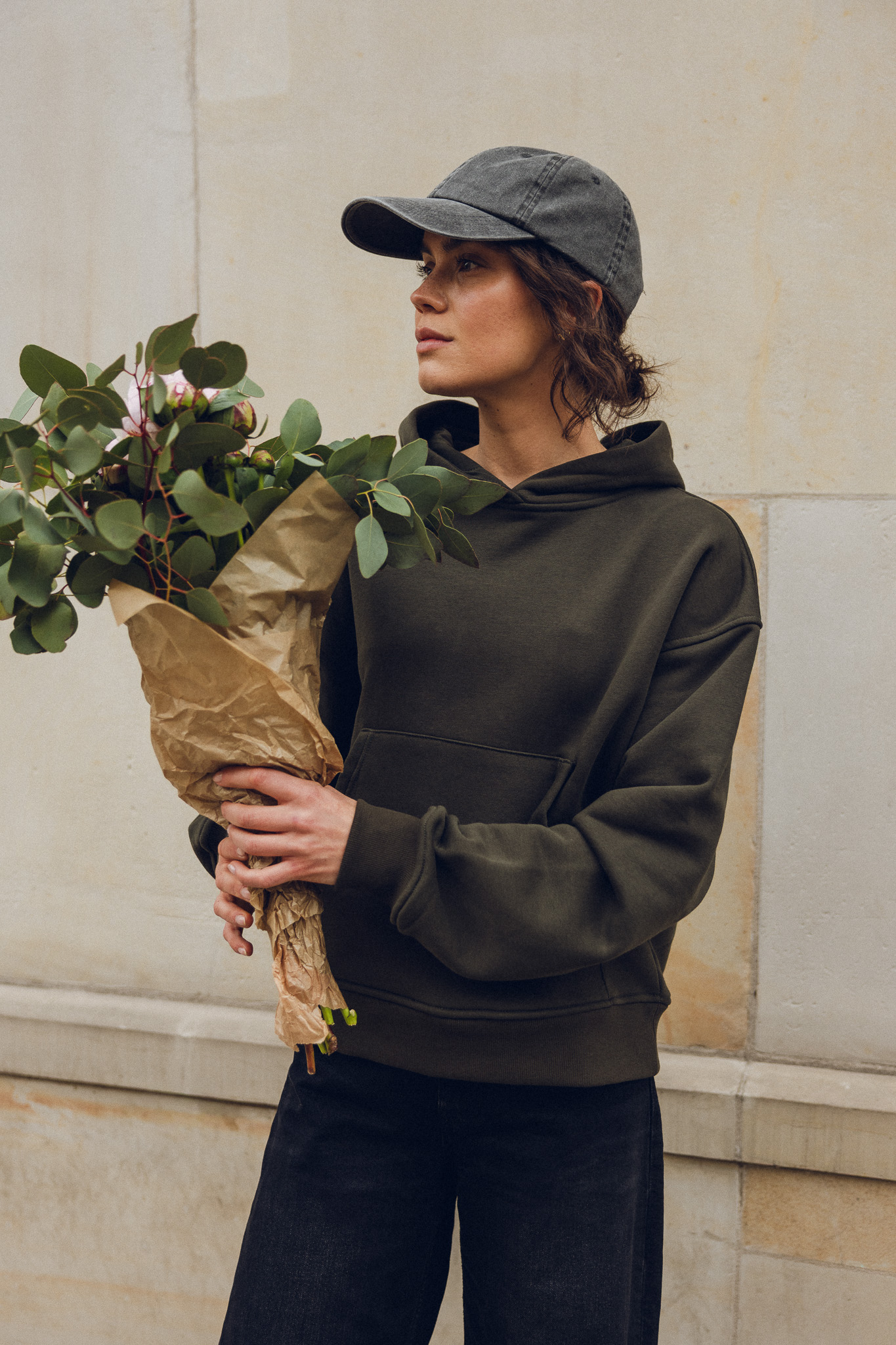 BACK HOME bluza z kapturem khaki